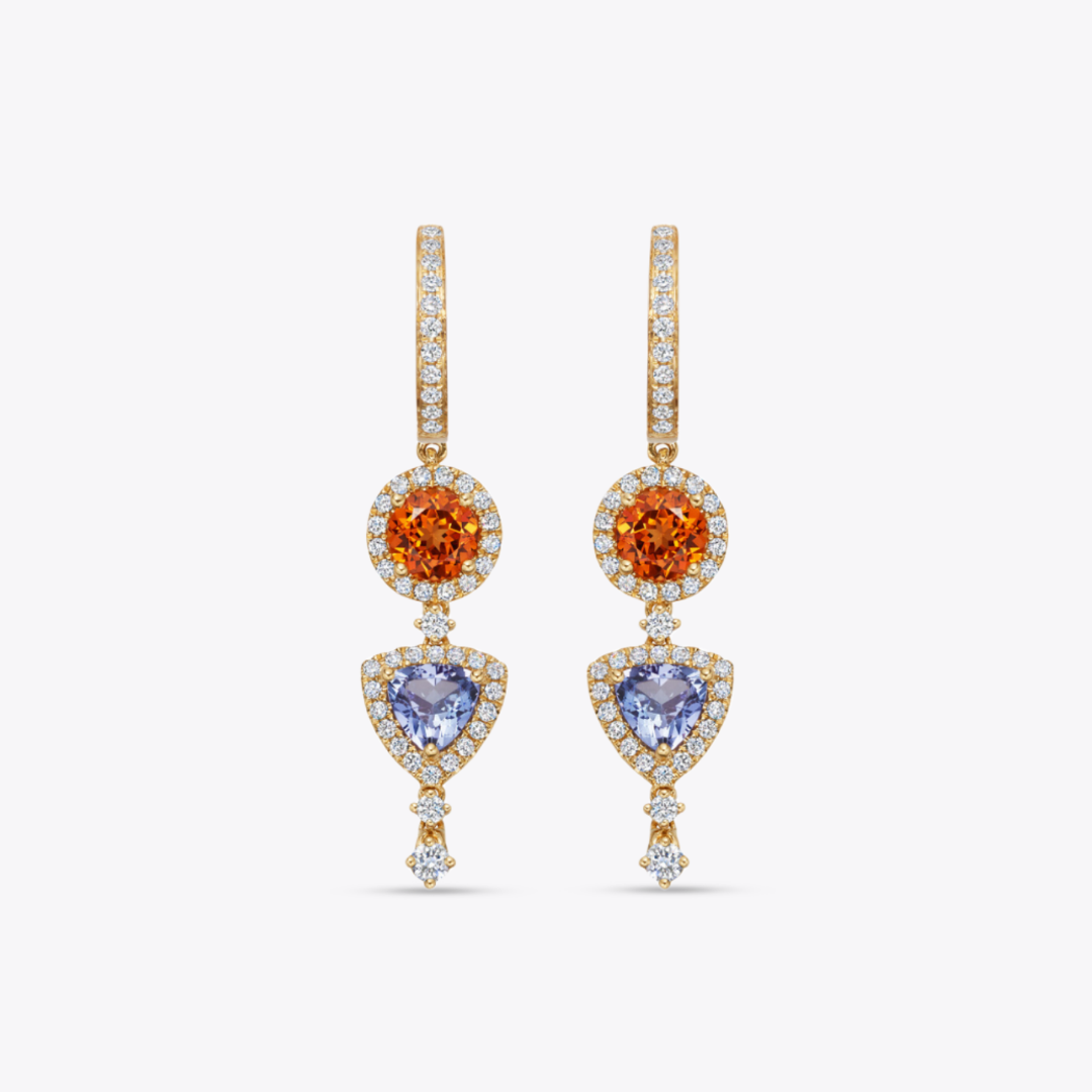 Stud Earrings Mandarin Garnet Earrings Celestial Mandarin Garnet