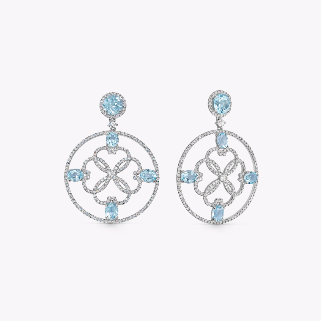 Kiki Diamonds Circle Blue Topaz Earrings