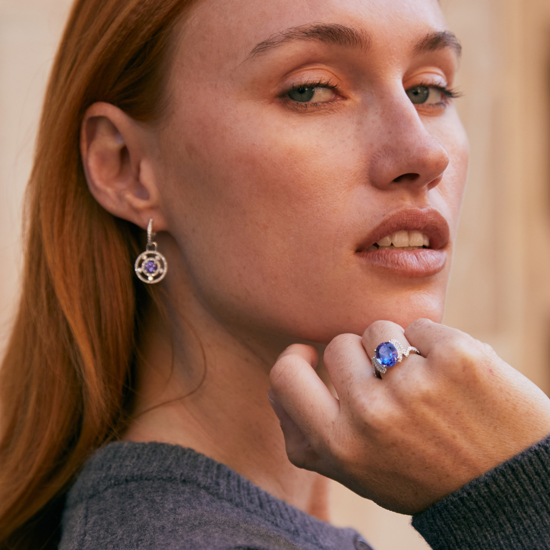 Apollo Tanzanite and Diamond Detachable Earrings
