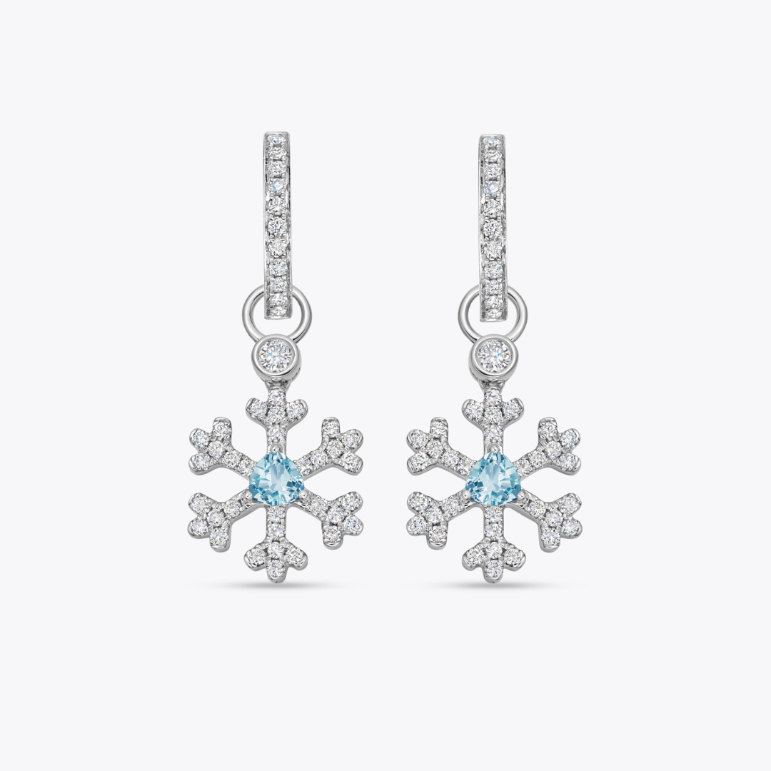 Snowflake Blue Topaz and Diamond Detachable Earrings
