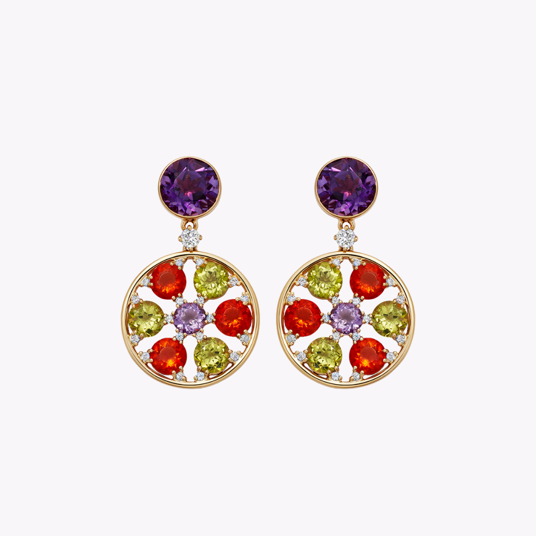 Fireworks Amethyst Spinner Earrings