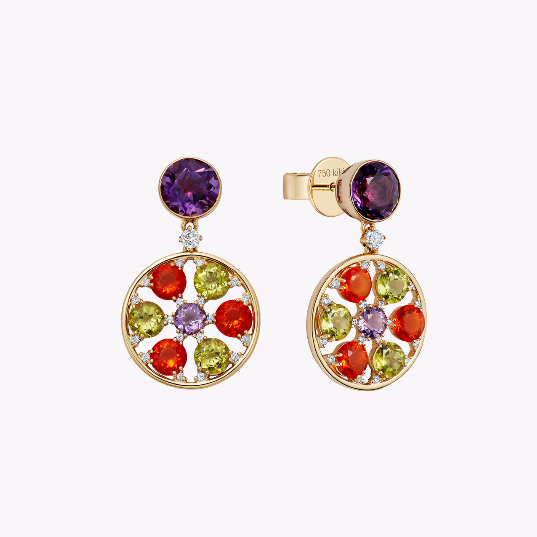 Fireworks Amethyst Spinner Earrings