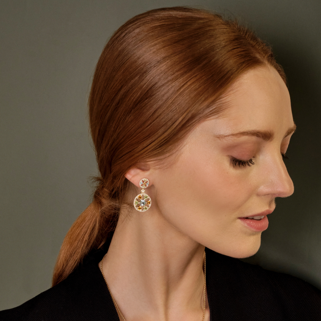 Fireworks Blue Topaz Comet Earrings