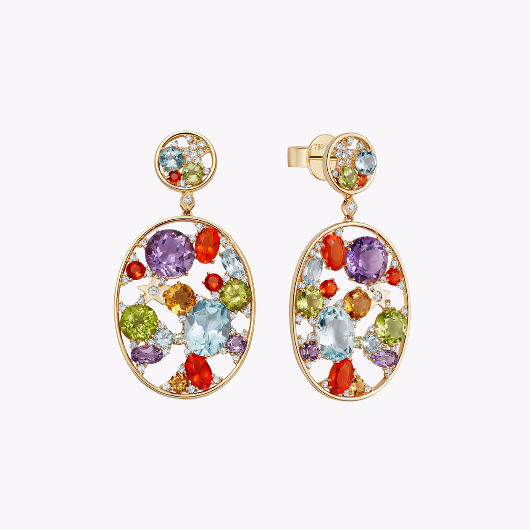 Fireworks Multi Gemstone Confetti Earrings