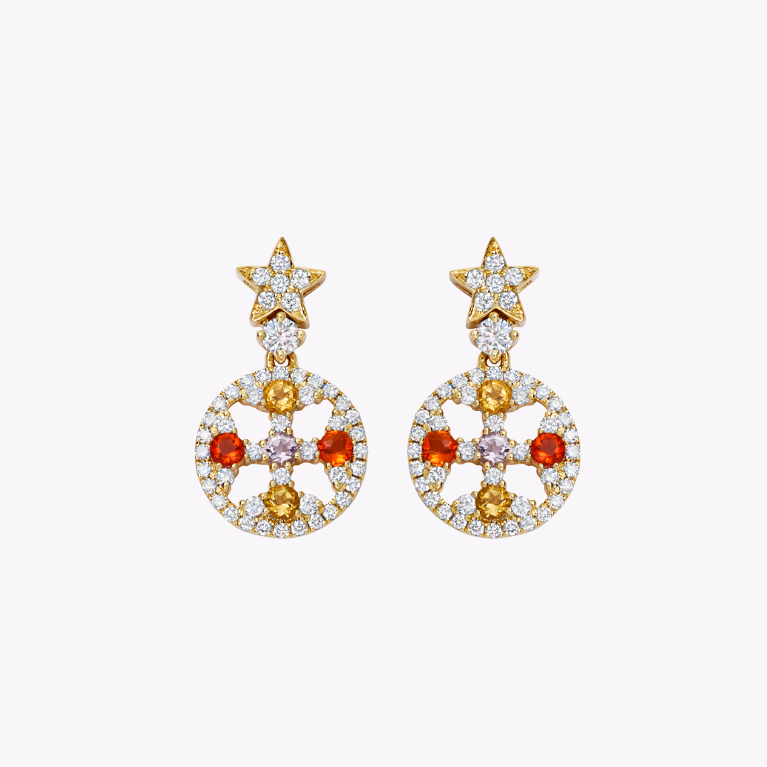 Fireworks Lavender Amethyst Centre Firecracker Earrings