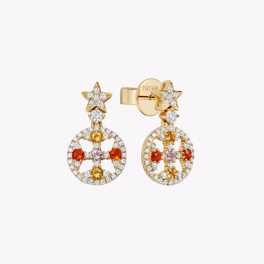 Fireworks Lavender Amethyst Centre Firecracker Earrings