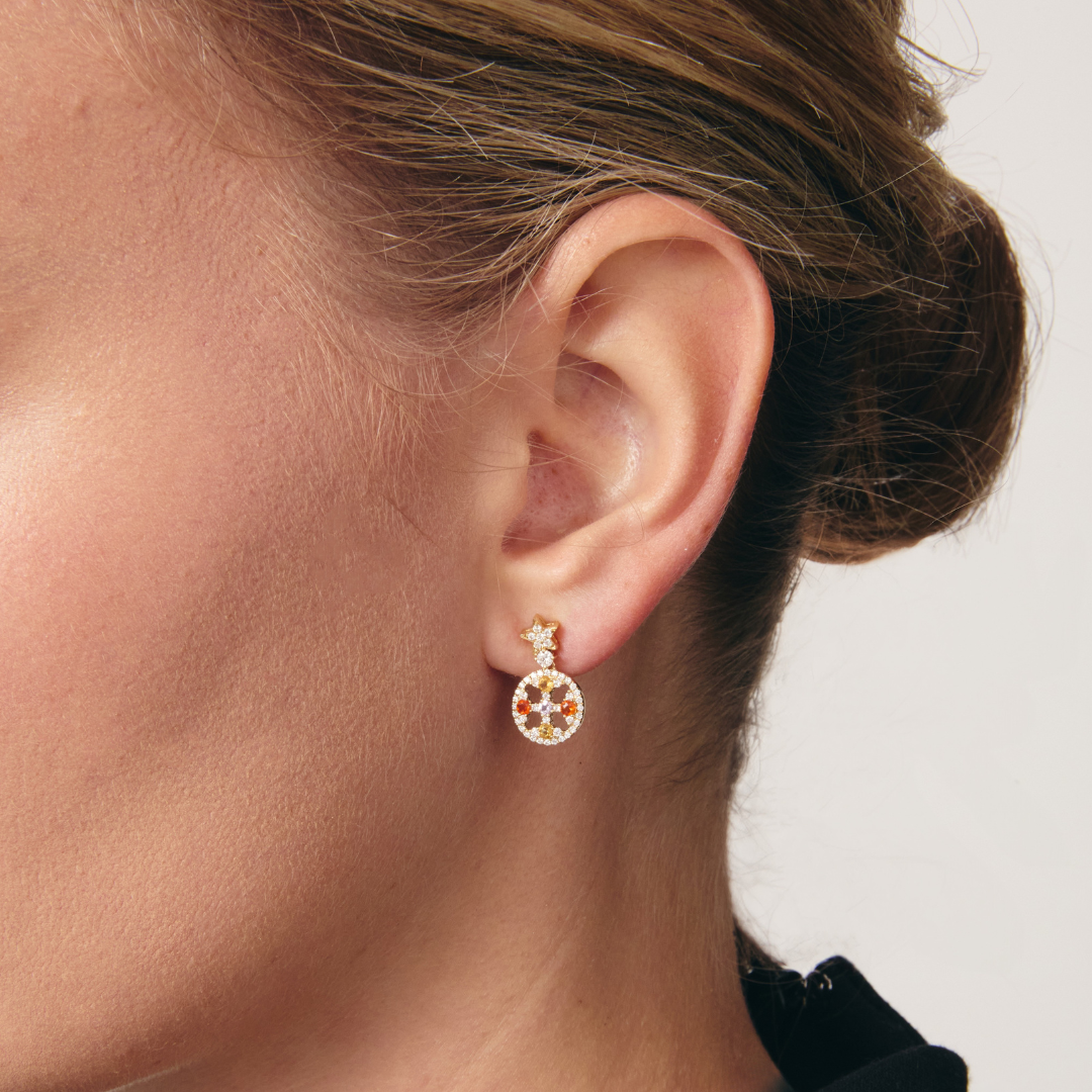 Fireworks Lavender Amethyst Centre Firecracker Earrings