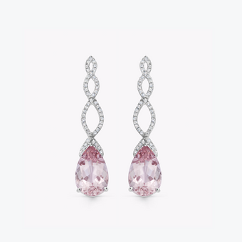Special Editions Morganite and Diamond Ribbon Earrings