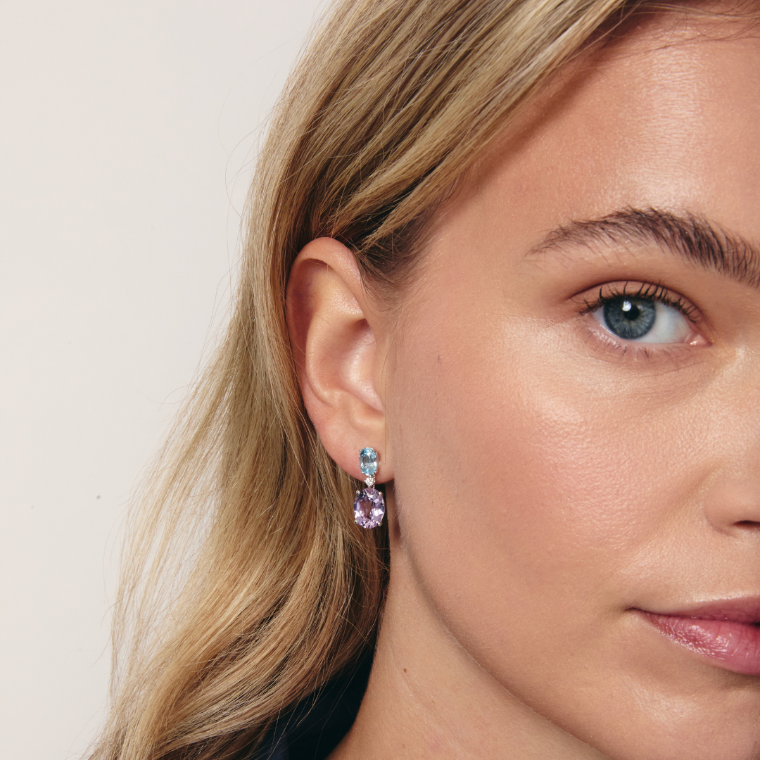Signatures Lavender Amethyst and Blue Topaz Earrings