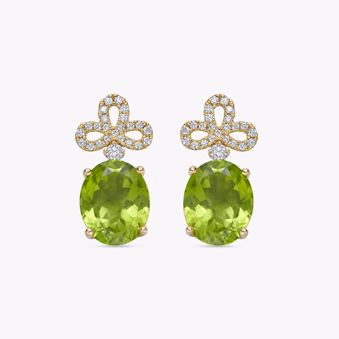 Special Editions Peridot and Diamond Earrings