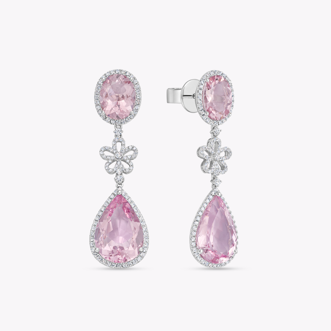 Morganite and Diamond Earrings