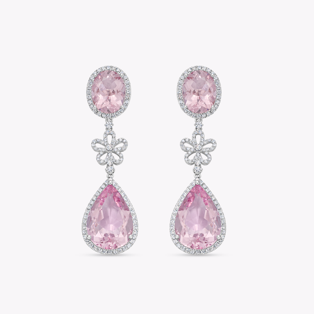 Morganite and Diamond Earrings