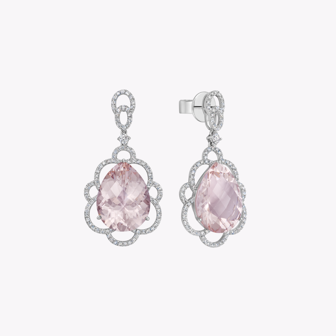 Special Editions Morganite and Diamond Petal Earrings