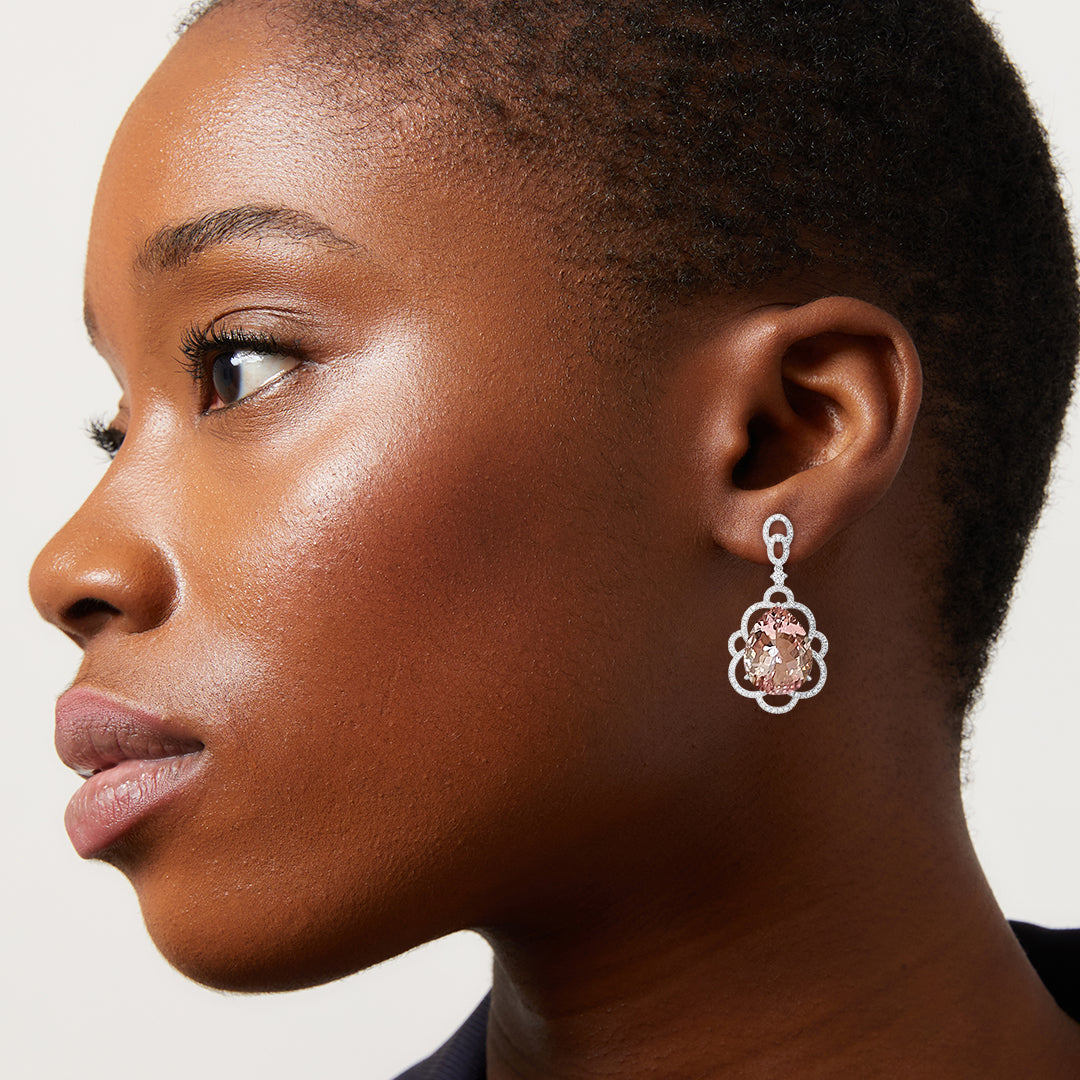 Special Editions Morganite and Diamond Petal Earrings