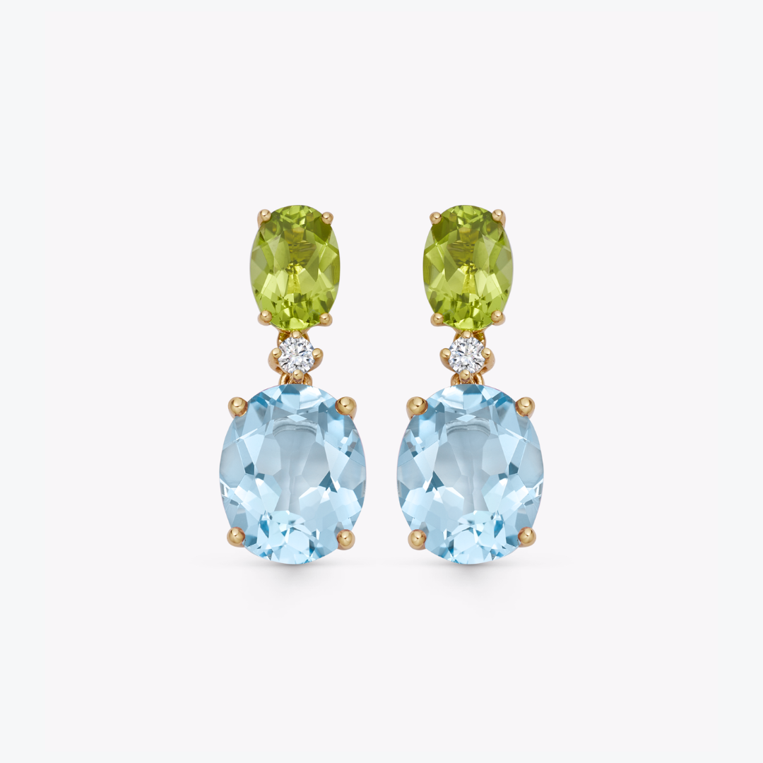 Signatures Blue Topaz and Peridot Earrings
