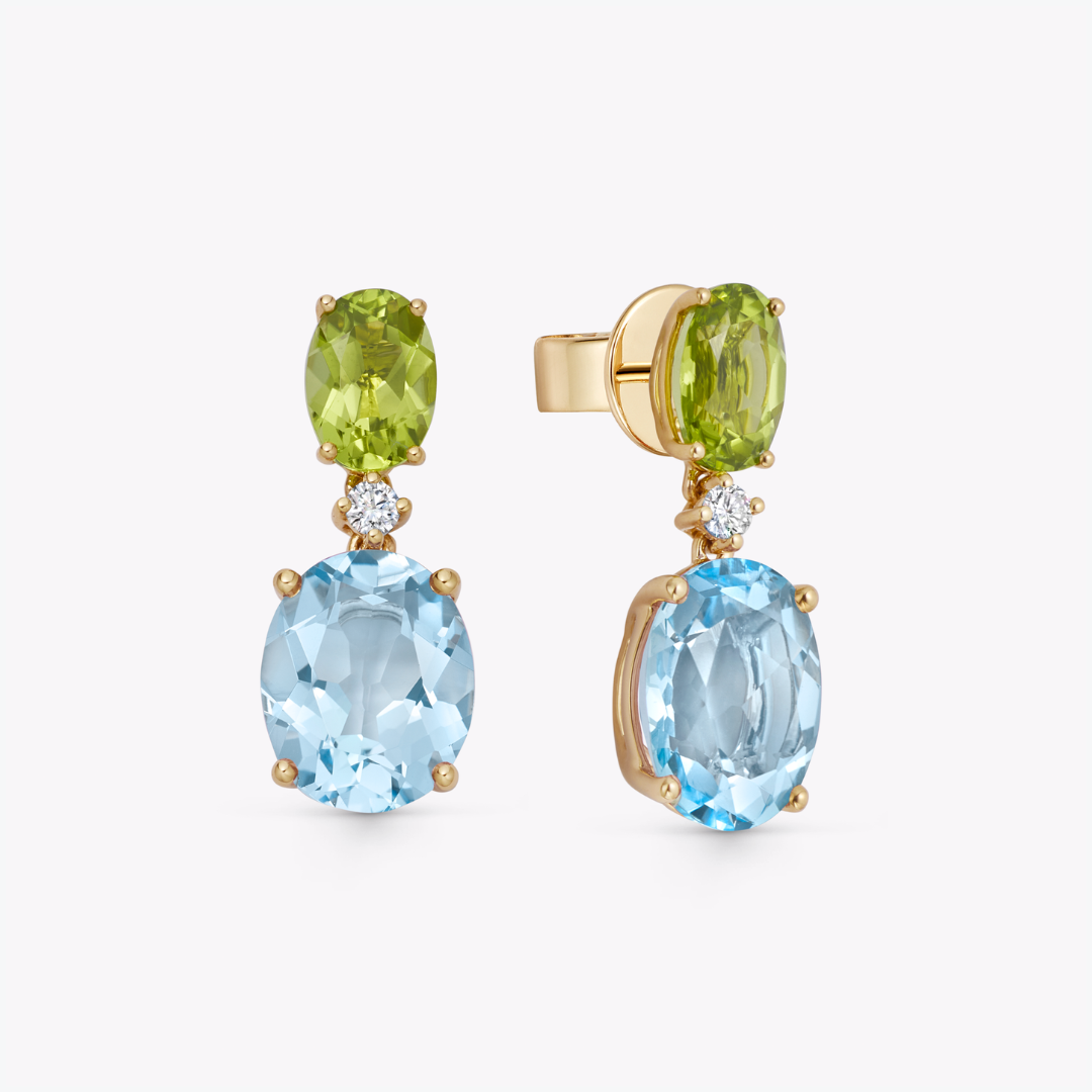 Signatures Blue Topaz and Peridot Earrings
