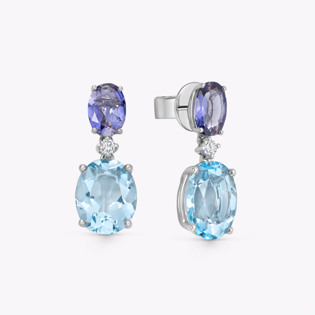 Signatures Blue Topaz and Iolite Earrings