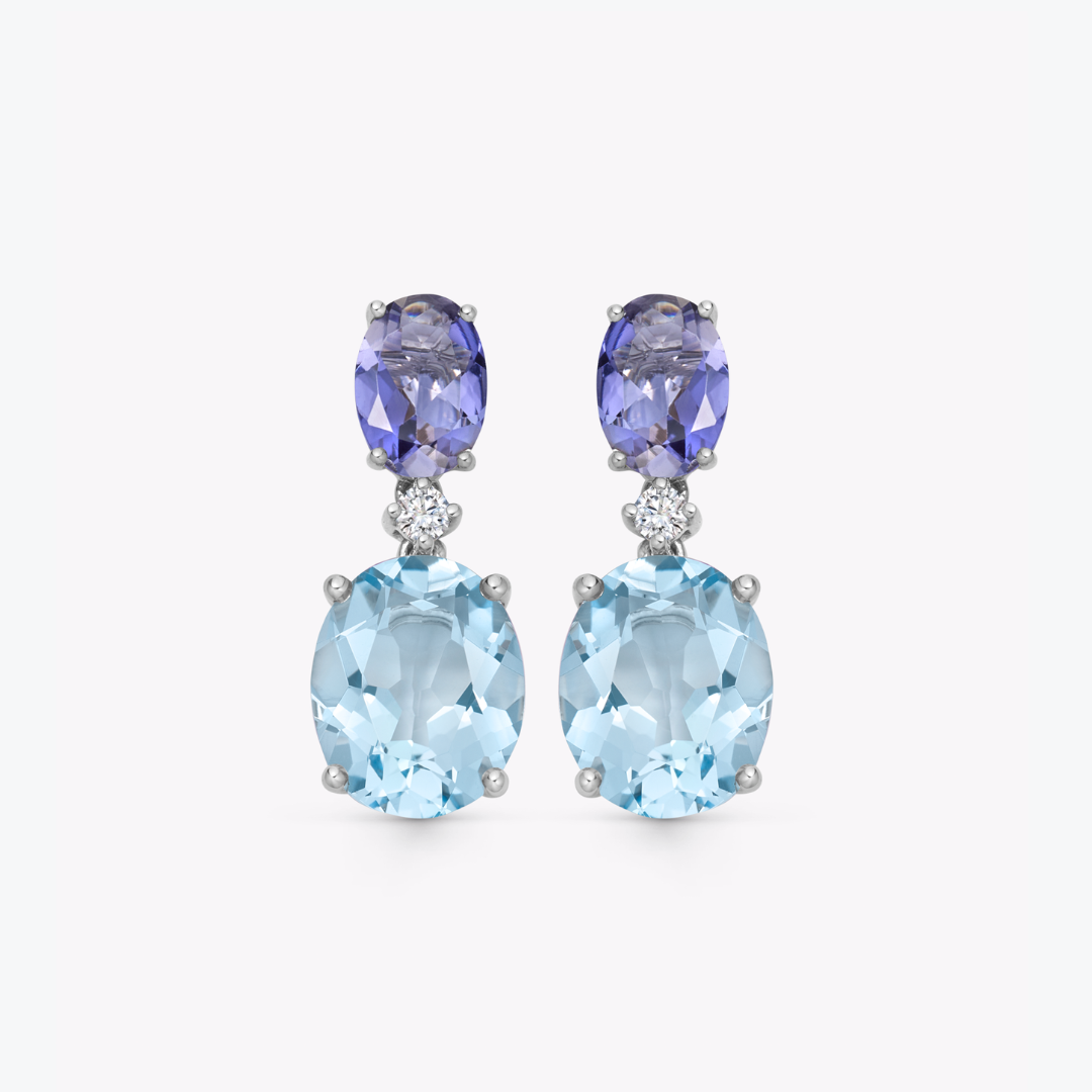 Signatures Blue Topaz and Iolite Earrings
