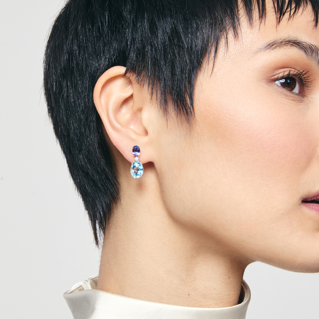 Signatures Blue Topaz and Iolite Earrings