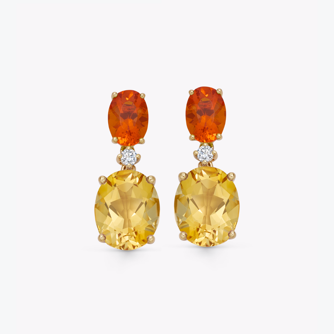 Signatures Citrine and Fire Opal Earrings