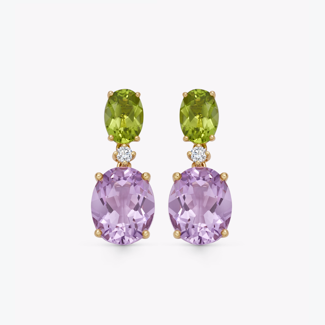 Signatures Lavender Amethyst and Peridot Earrings