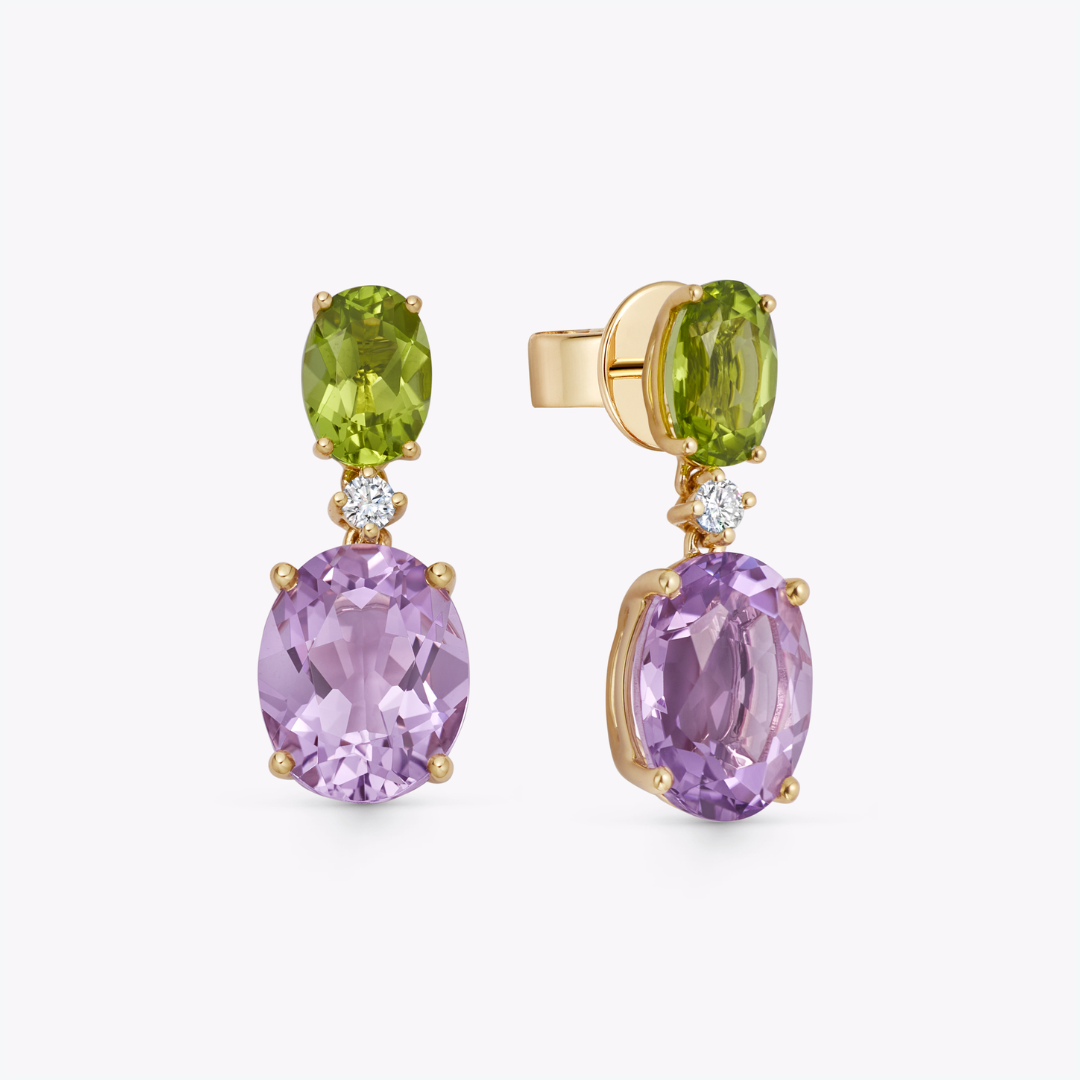 Signatures Lavender Amethyst and Peridot Earrings