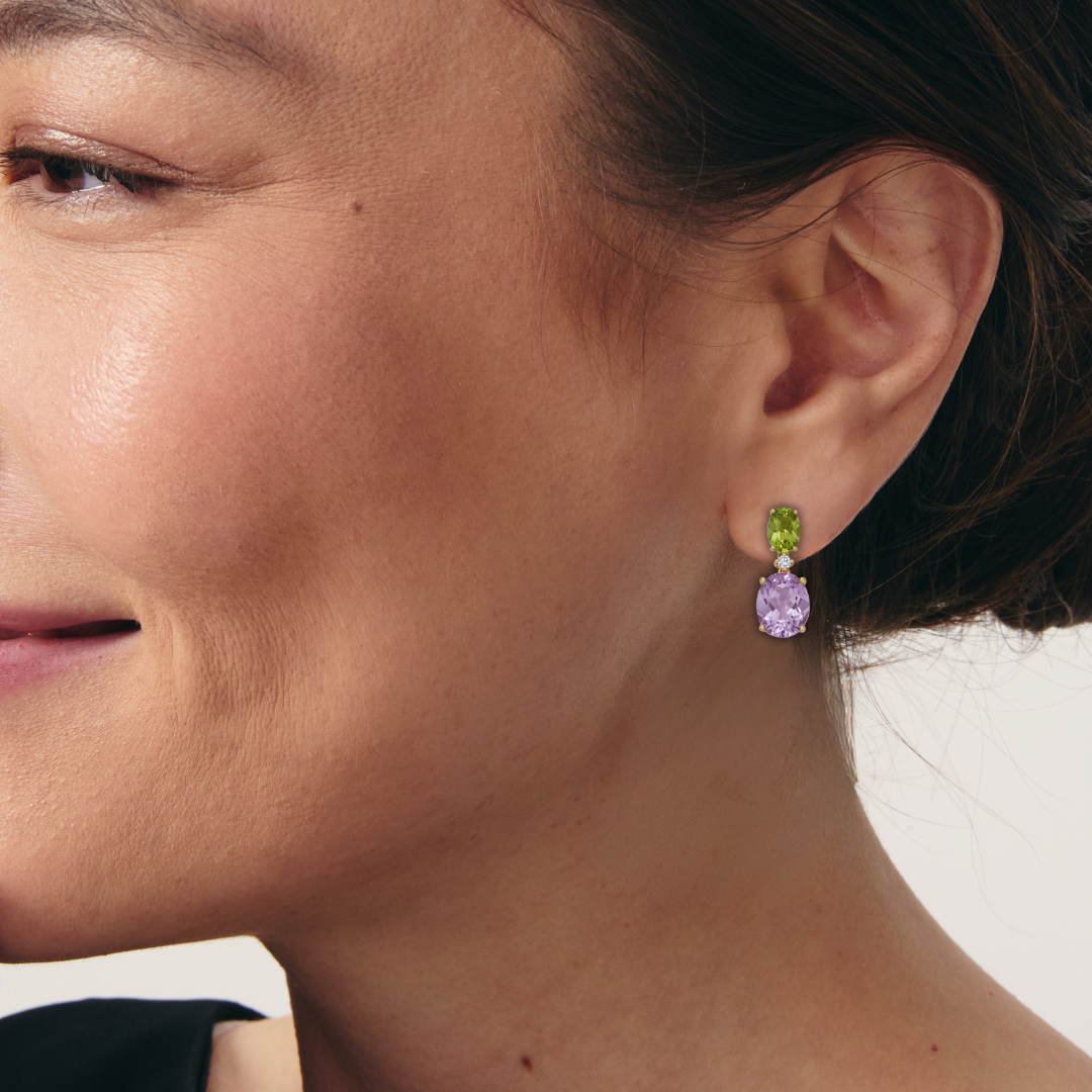 Signatures Lavender Amethyst and Peridot Earrings
