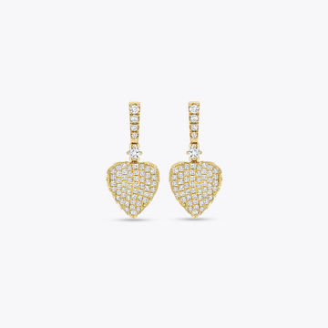 Lauren Pave Diamond Leaf Drop Earrings
