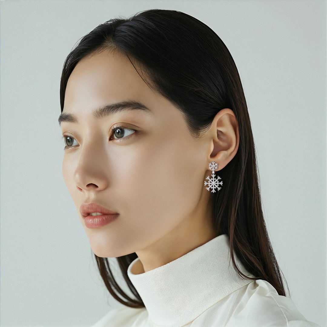 Snowflake Double Diamond Earrings