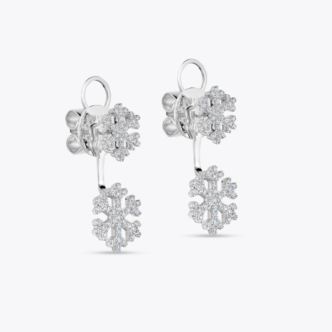 Snowflake Diamond Ear Jackets