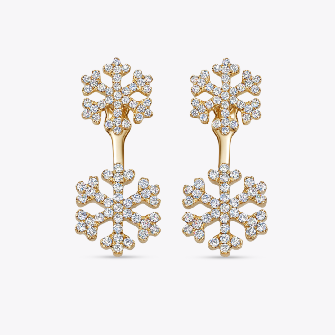 Snowflake Diamond Ear Jackets