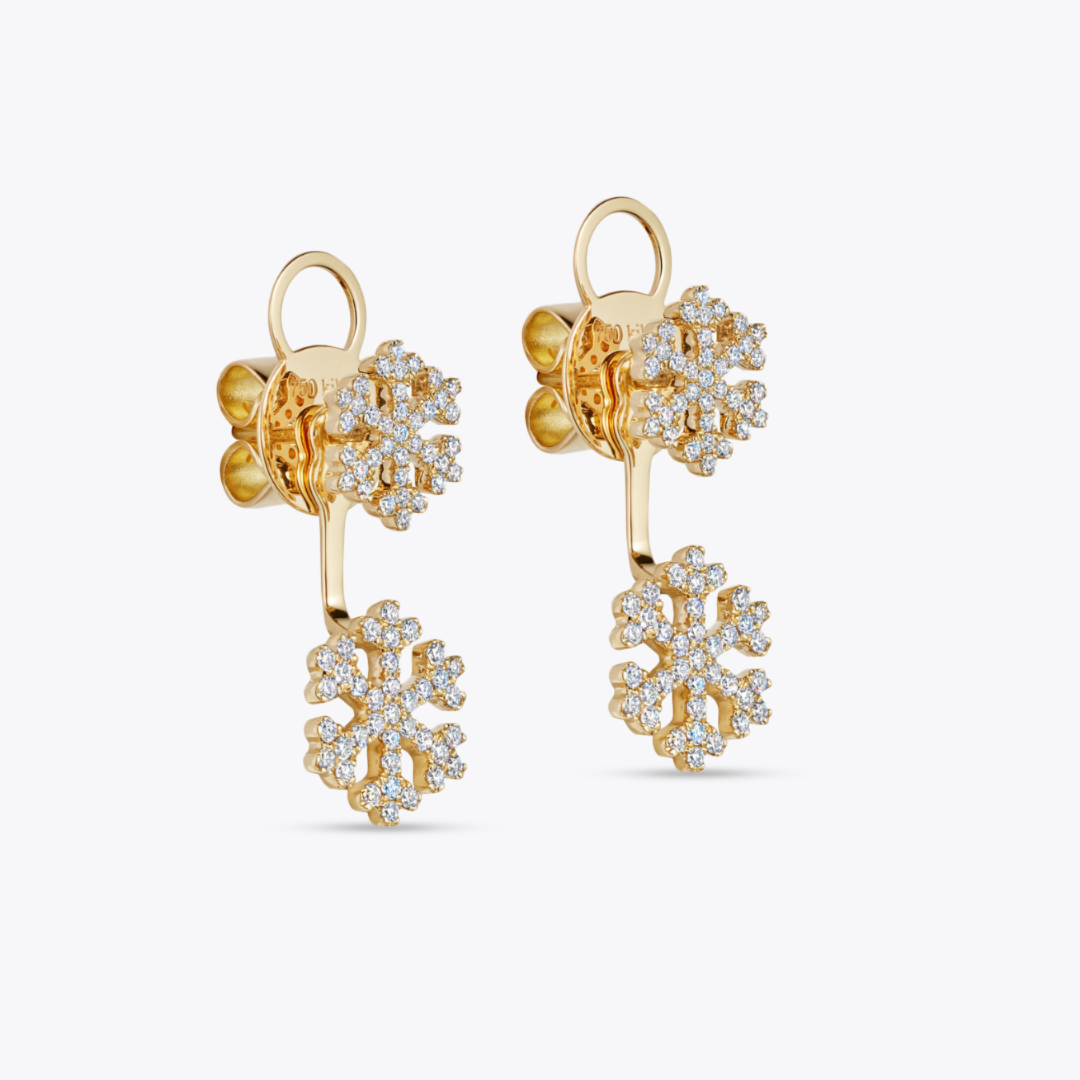 Snowflake Diamond Ear Jackets