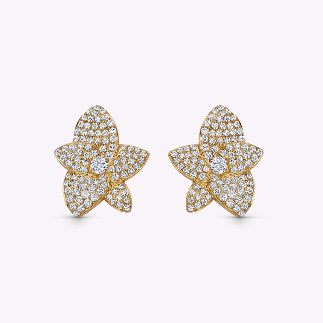 Lauren Full Diamond Foliage Earrings