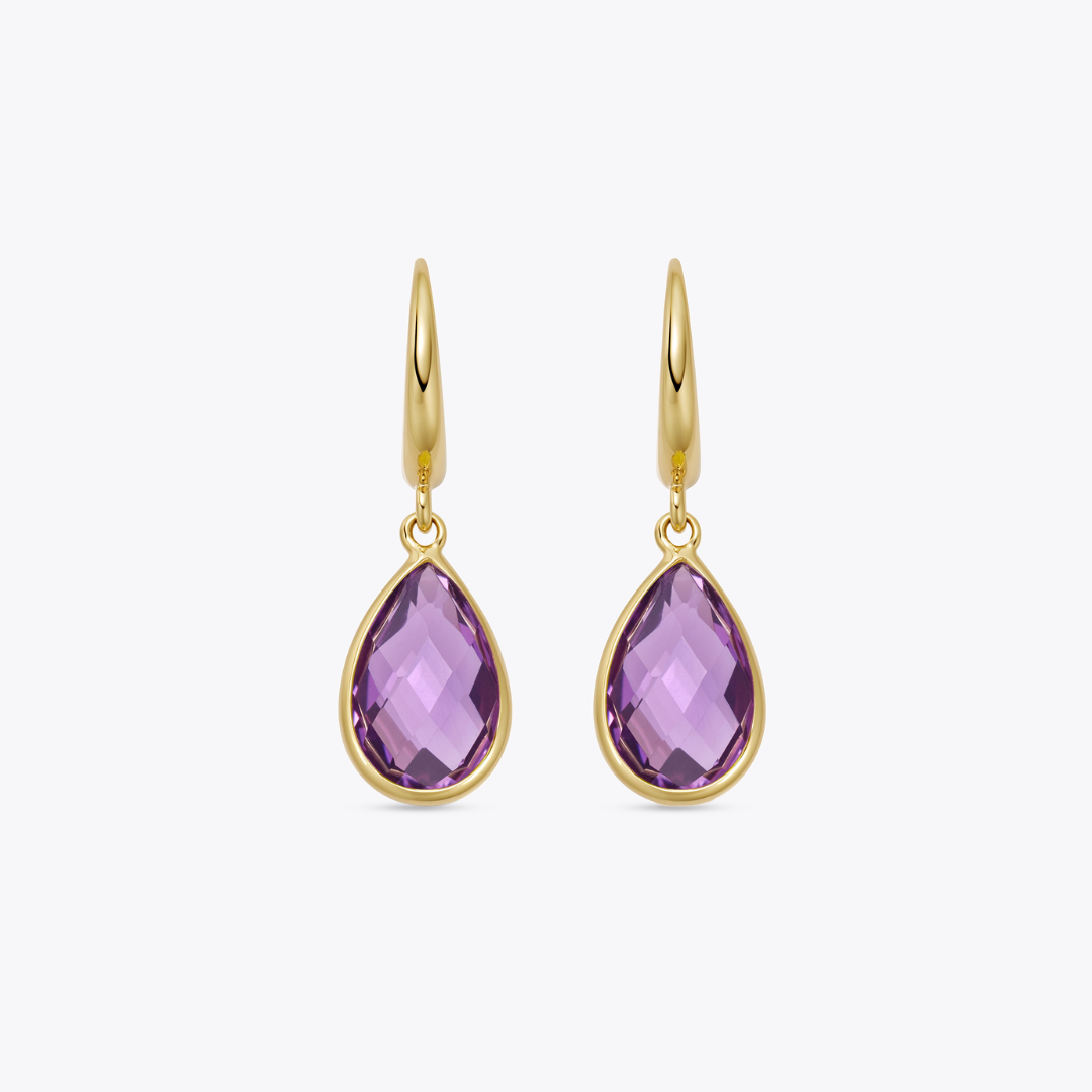 Kiki Classics Amethyst Pear Drop Earrings