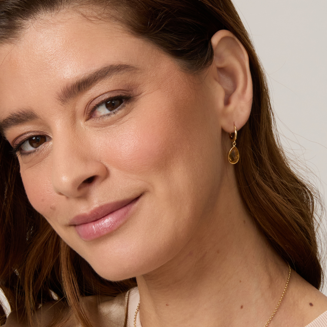 Kiki Classics Citrine Pear Drop Earrings