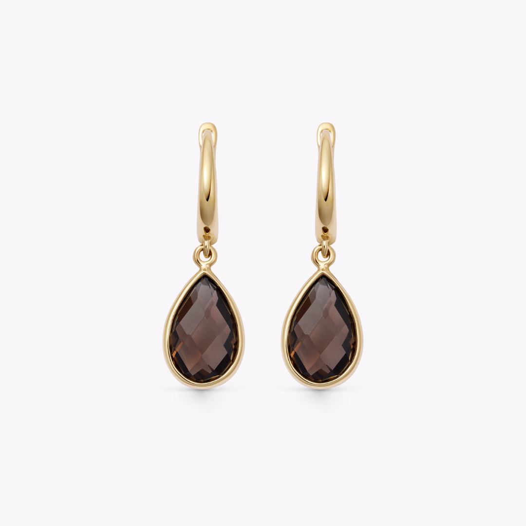 Kiki Classics Smoky Quartz Pear Drop Earrings