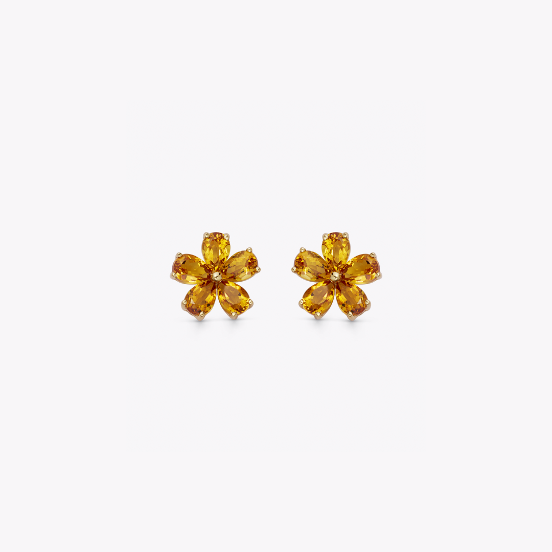 Petals Citrine Studs