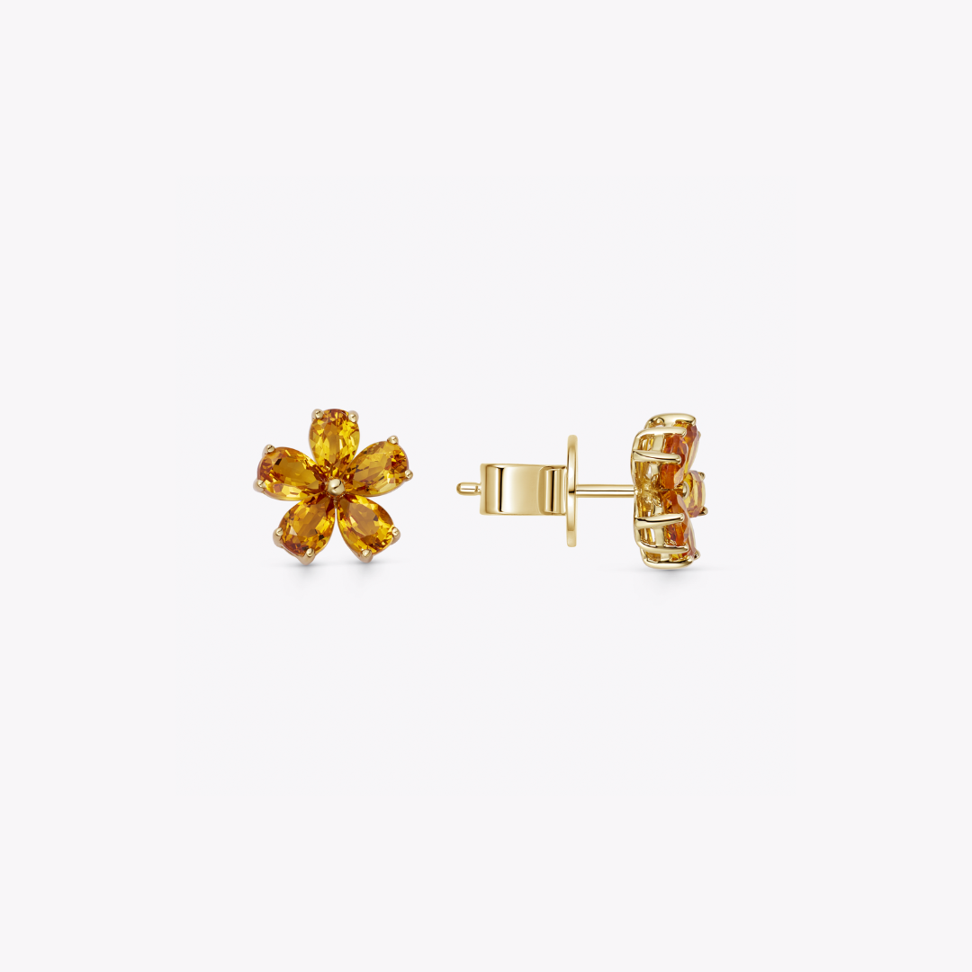 Petals Citrine Studs