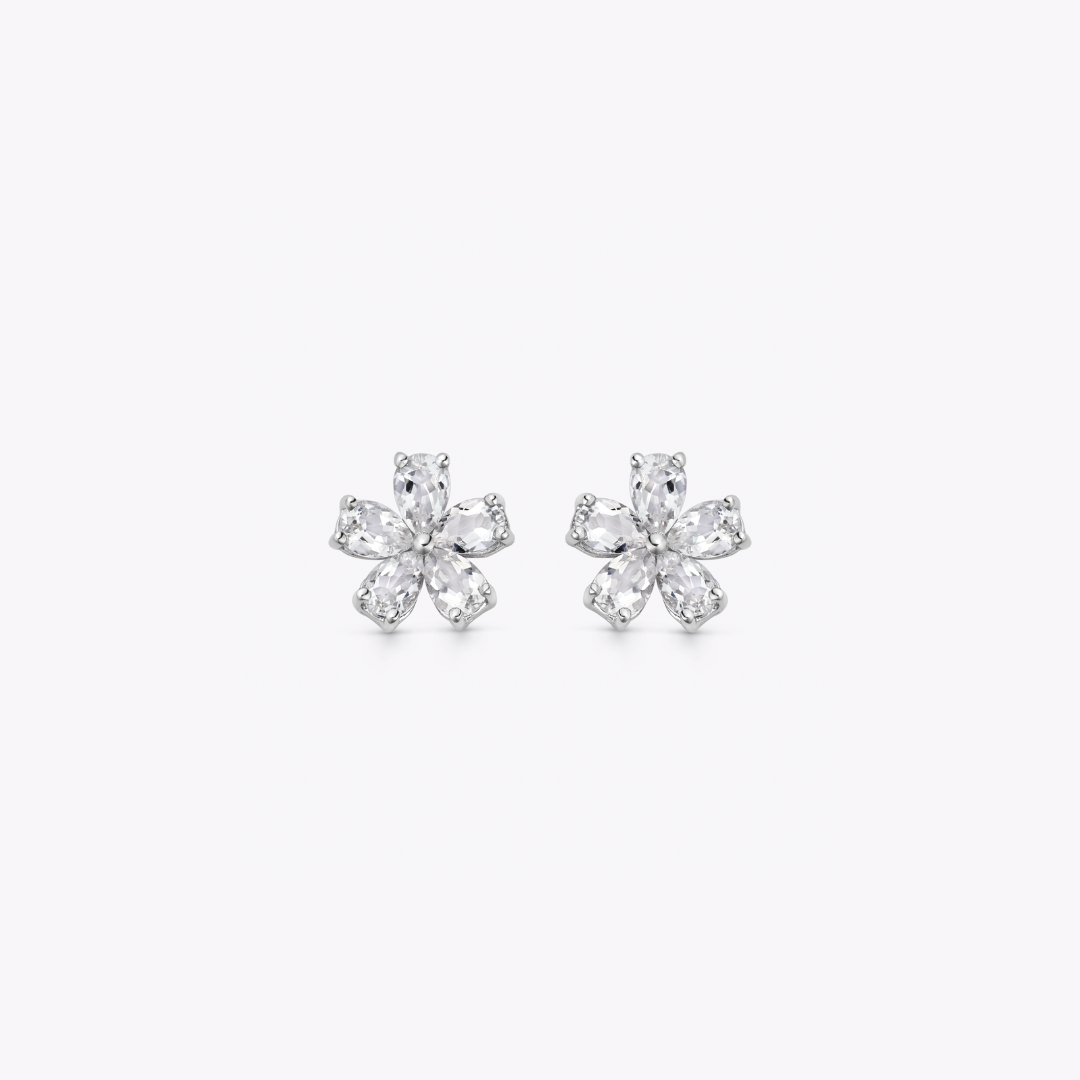 Petals White Topaz Studs