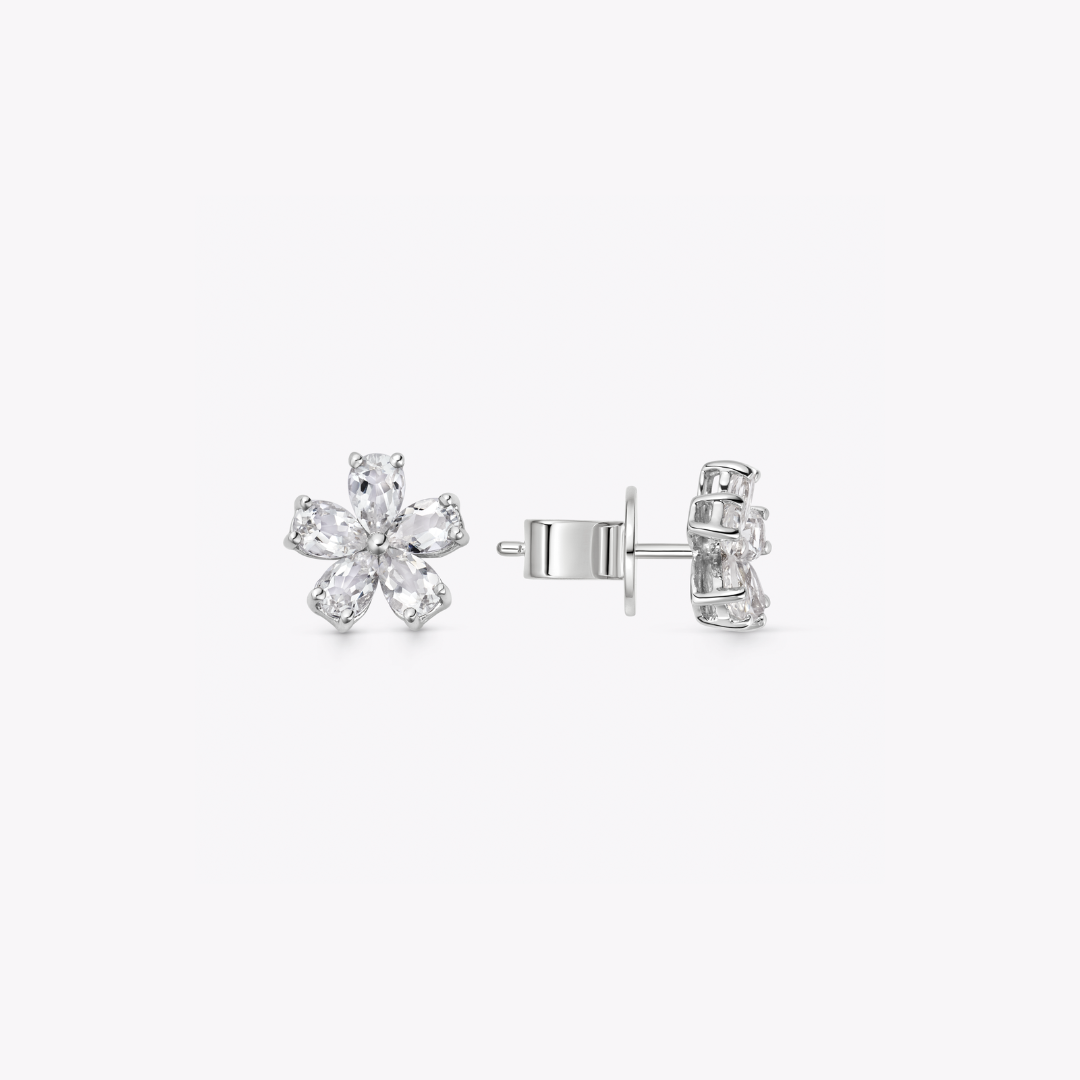 Petals White Topaz Studs