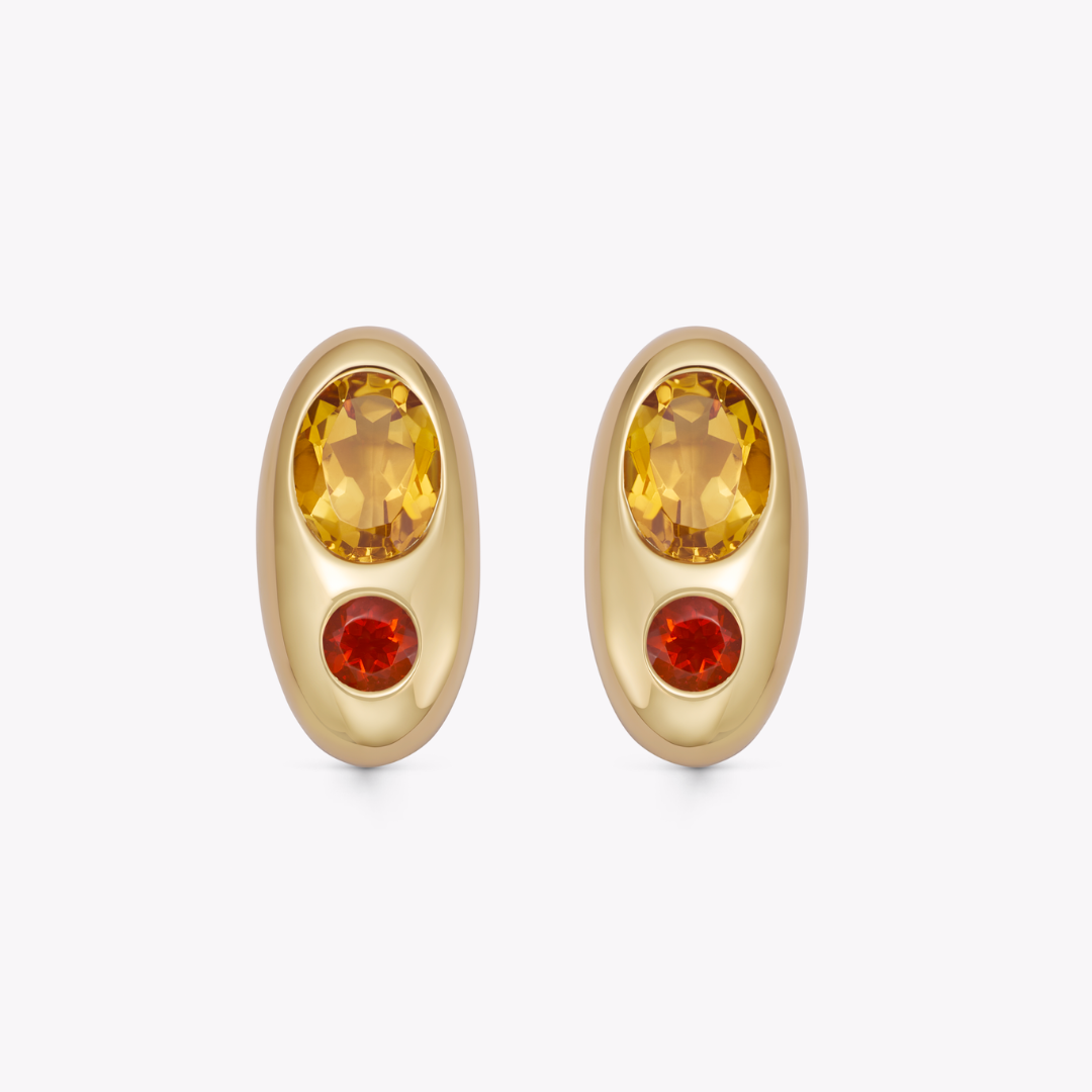 Citrine and Fire Opal Domed Oval Earrings – Kiki McDonough