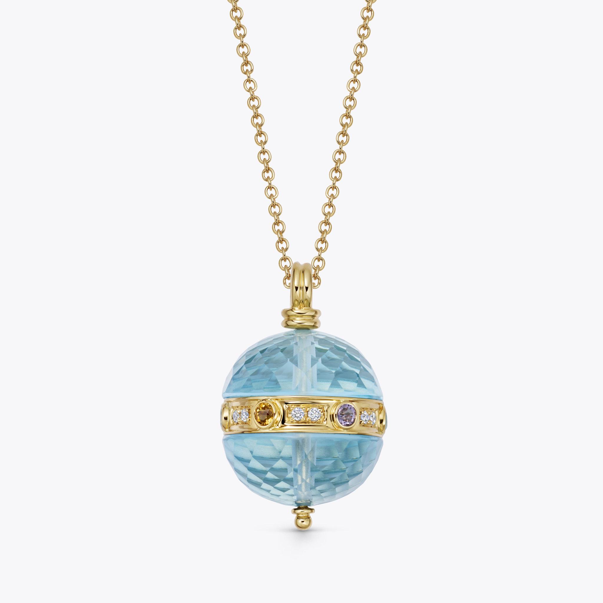 Kiki Retrospective 'Opera' Blue Topaz and Multi Gemstone Pendant Necklace