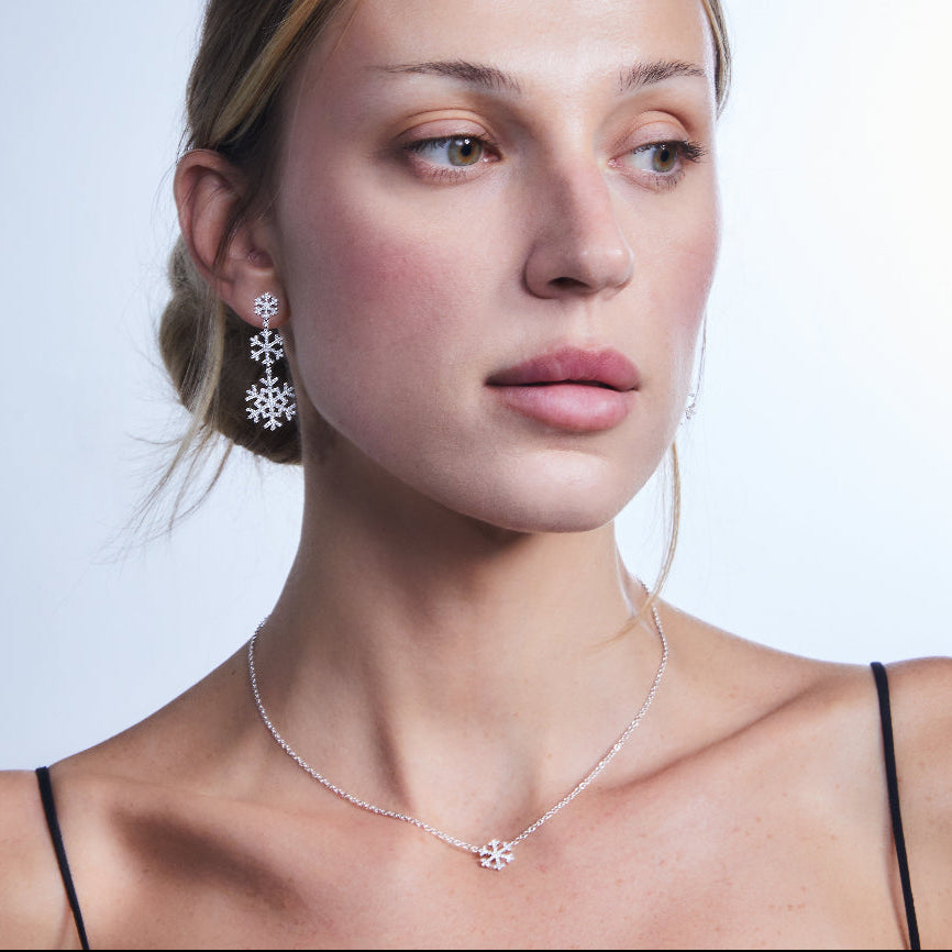 Snowflake Diamond Cascading Earrings