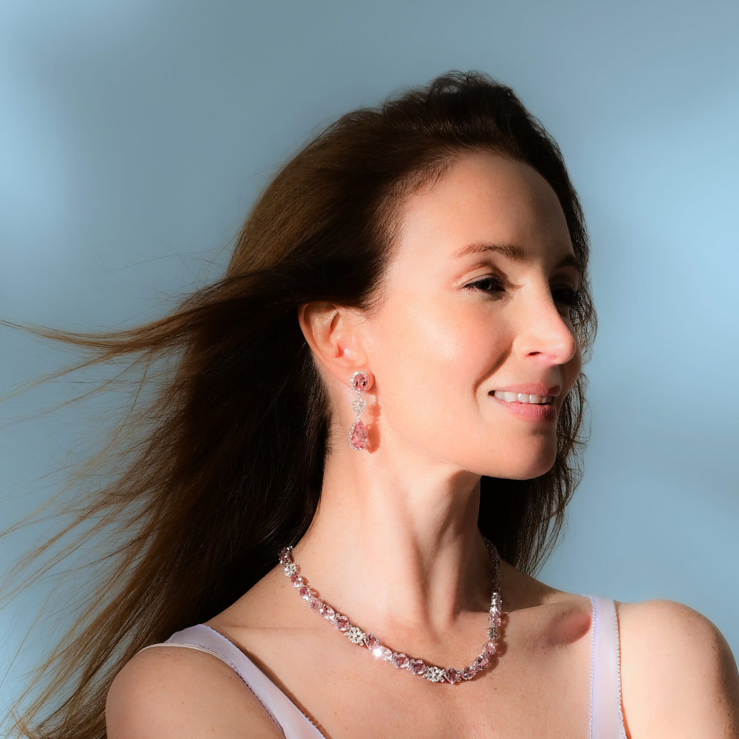 Morganite and Diamond Earrings