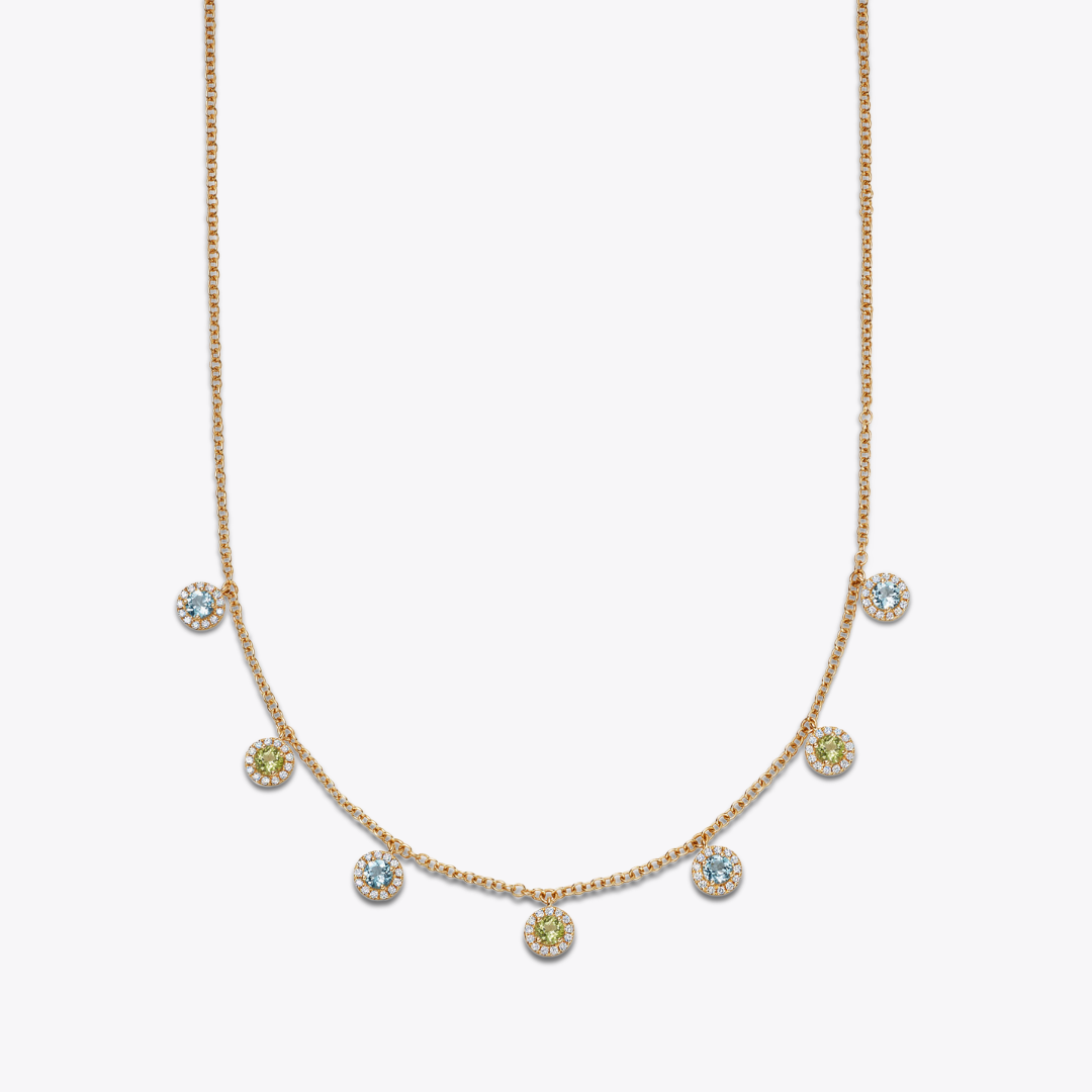 Grace Blue Topaz and Peridot Drop Necklace