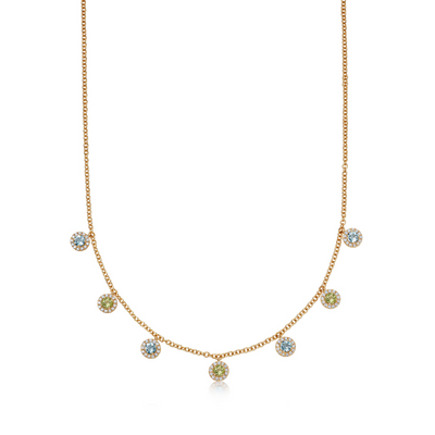 Grace Blue Topaz and Peridot Drop Necklace