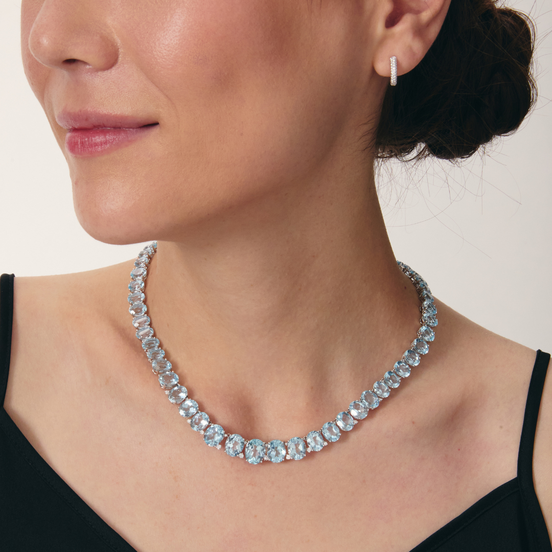 Signatures Blue Topaz and Diamond Necklace