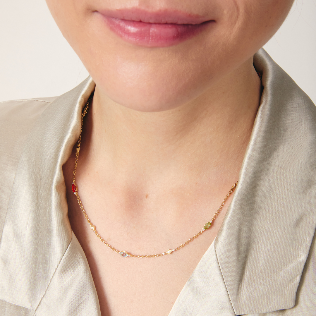 Fireworks Multi Gemstone Firecracker Necklace