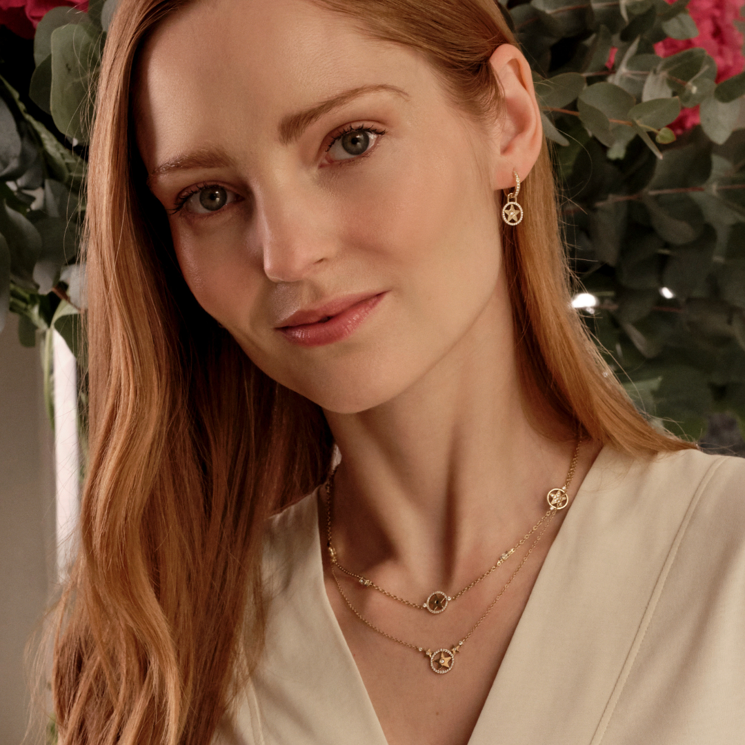 Fireworks Sapphire, Blue Topaz and Diamond Star Necklace