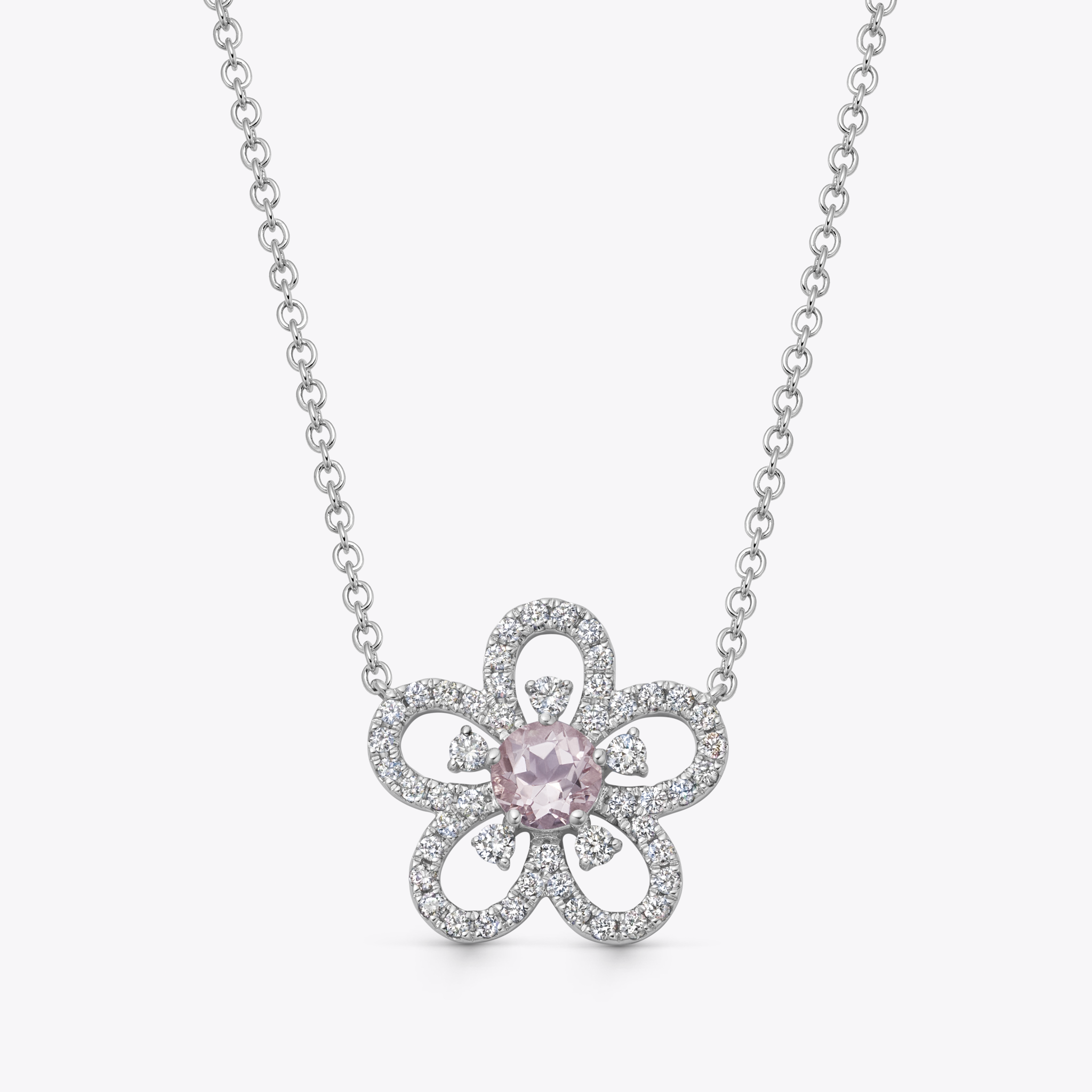 Petals Morganite and Diamond Necklace
